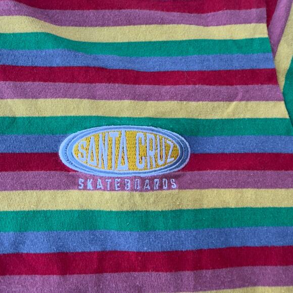 The Original Santa Cruz Skateboards Striped Tee Shirt Size M Short Sleeve - Picture 4 of 7